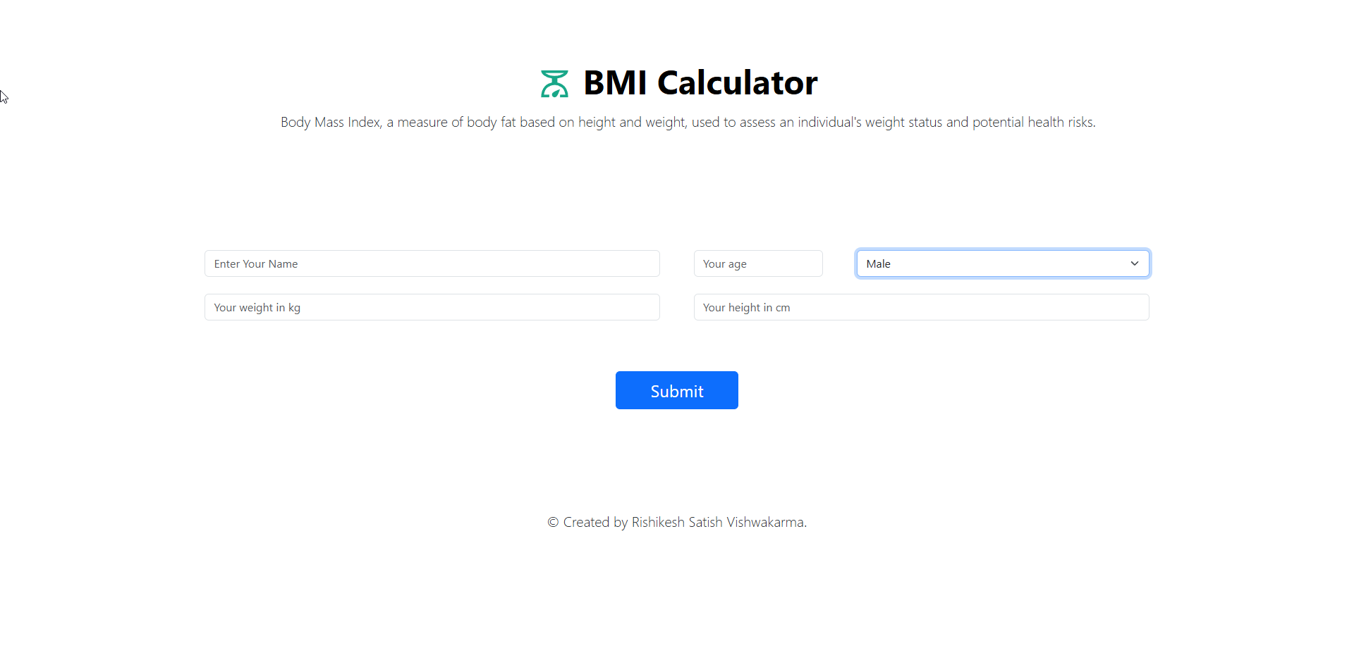 BMI Calculator Web App