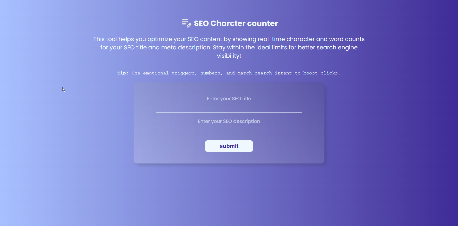 SEO Character & Word Counter Tool